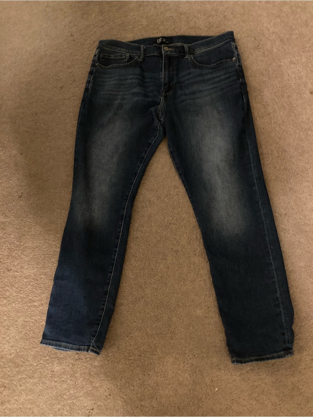 GAP Men's Slim Straight Jeans in Dark Blue Wash 36x30